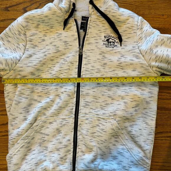 Buffalo David Bitton Francel Men's XL Sherpa Lined Zip Up Sweater White Black - Picture 6 of 15